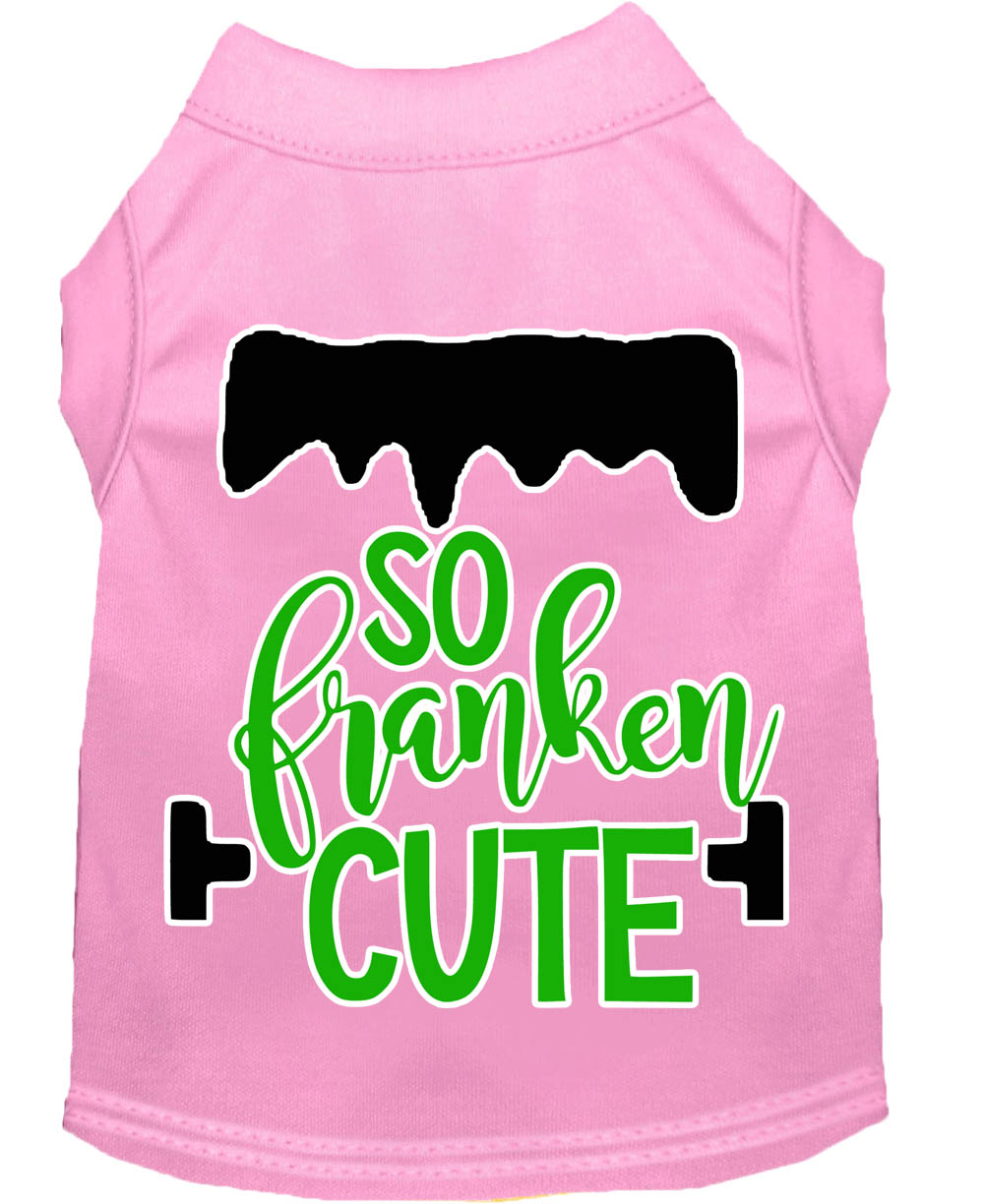 So Franken Cute Screen Print Dog Shirt Light Pink XL